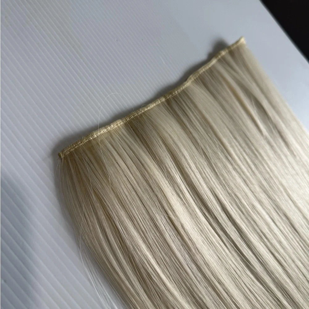 24” One-Piece Clip-In Hair Extension Platinum Blonde Straight Hair Natural look